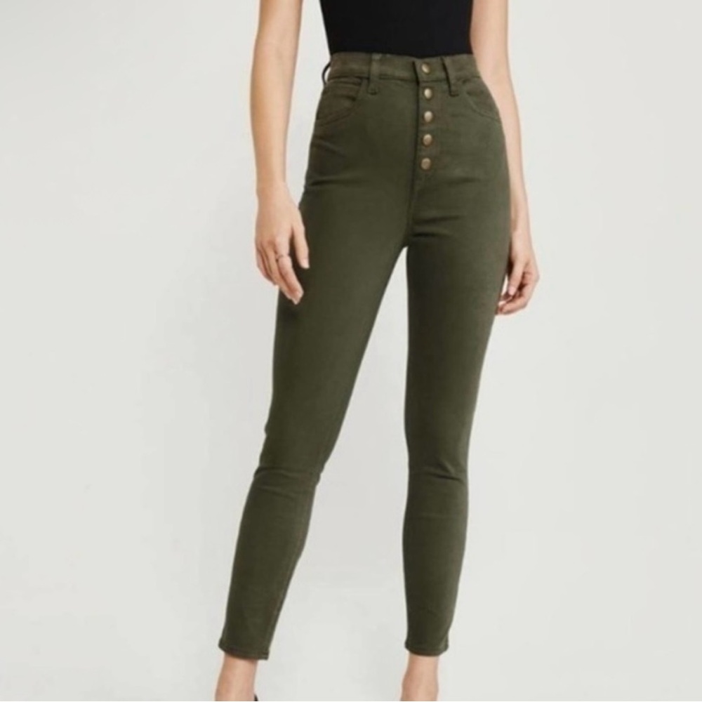 Abercrombie & Fitch Olive High-Rise Pants